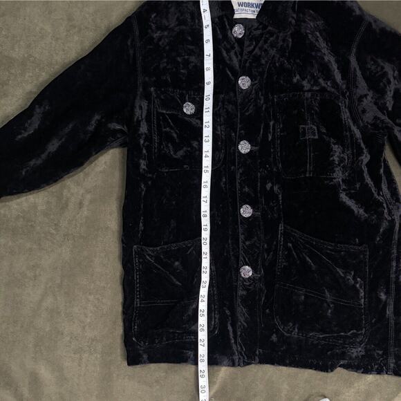 Guess Jeans Men’s Jacket Size Medium Button-Up Black Velvet - Picture 6 of 10